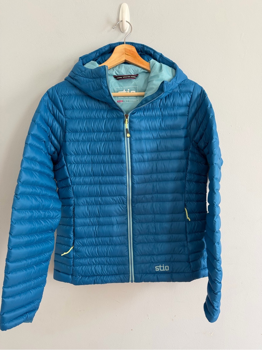 Stio Women's Pertex Down Hooded Jacket Royal Blue Size S